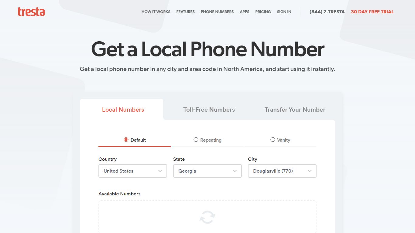 Local Phone Numbers, Unlimited Calling & Texting | Tresta